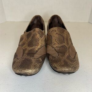 Sesto Meucci Brown Leather Close Loafers Flats Shoes Womens 8.5 M